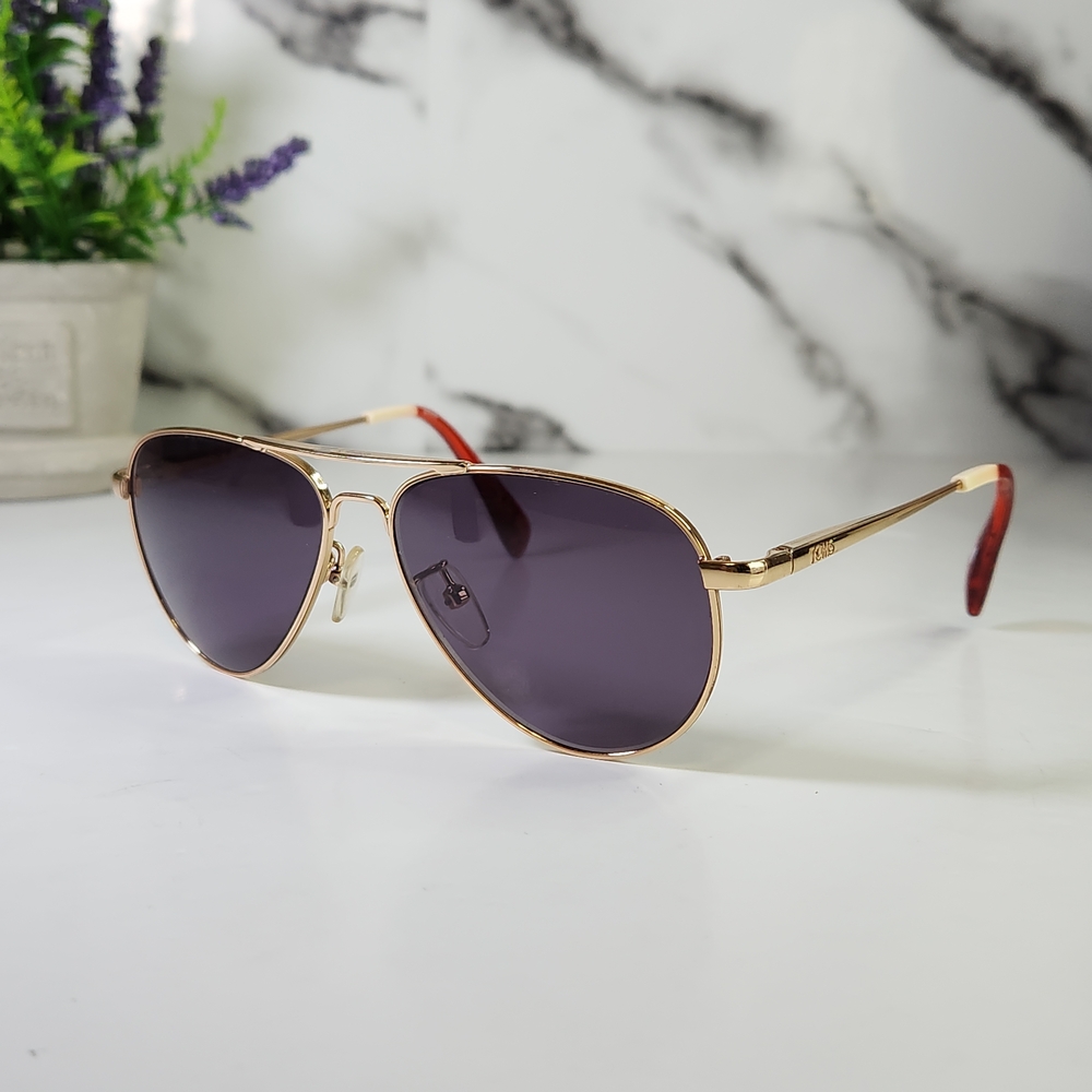 TOM'S Kids JUNIOR Sunglasses. Disney TODS Gold Aviator Sunglasses. 53mm